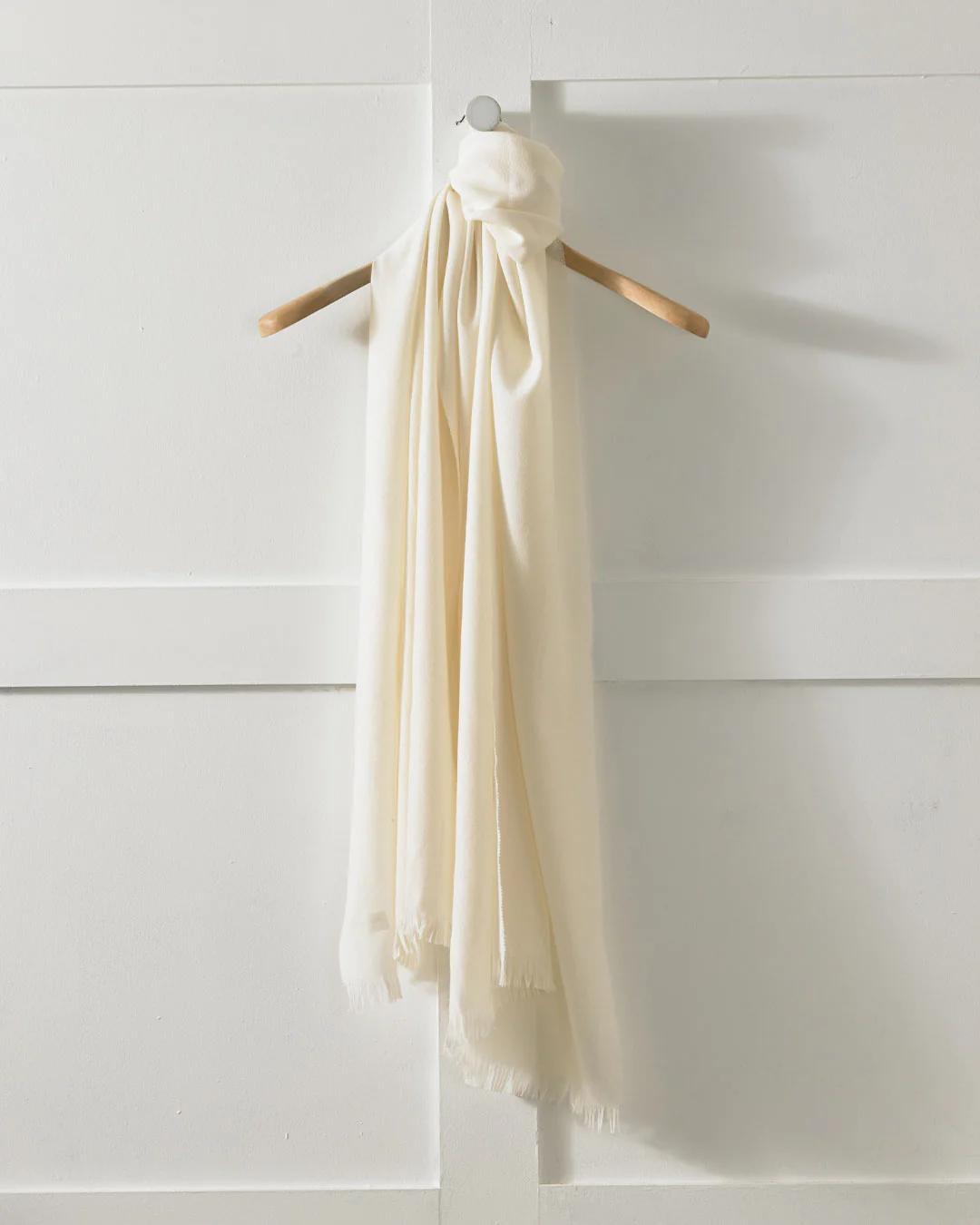 A Light Touch 100% Merino Wool Stole - Cream