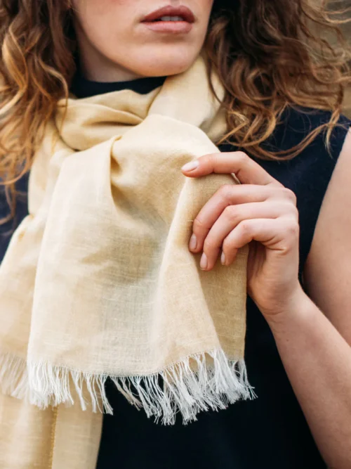 A Light Touch Cashmere Blend Stole - Yellow